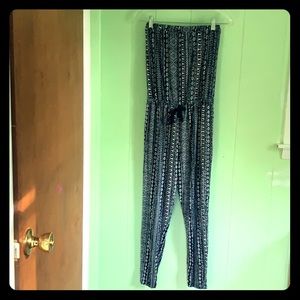 Navy and white Strapless Jumpsuit - Worn once